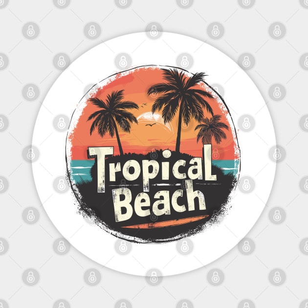 Tropical Beach Magnet by WarFX Designs